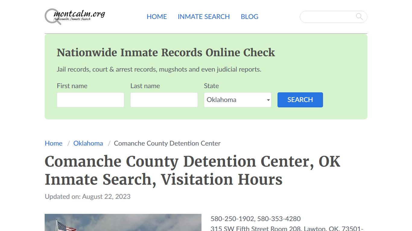 Comanche County Detention Center, OK Inmate Search, Visitation Hours